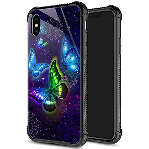 Coque iPhone XR en verre trempé 9H ZHEGAILIAN motif galaxie pour femme
