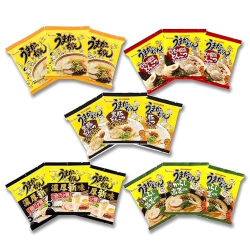 ハウス うまかっちゃん 九州とんこつラーメン 食べ比べセット 5種×各3食 計15食【定番・濃厚新味・からし高菜・香ばしにんにく・黒豚焦がしねぎ】アソート