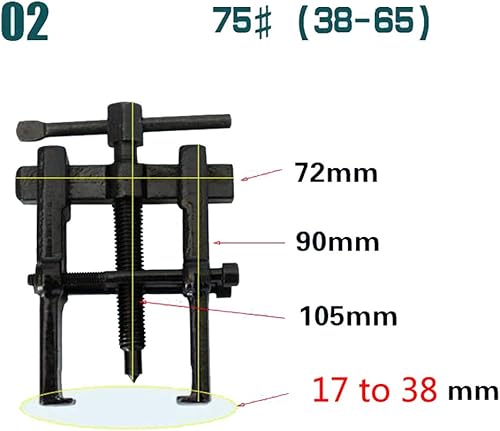 Miniatura 2 de Juego de remoción de rodamientos con dos patas, Auto, Negro