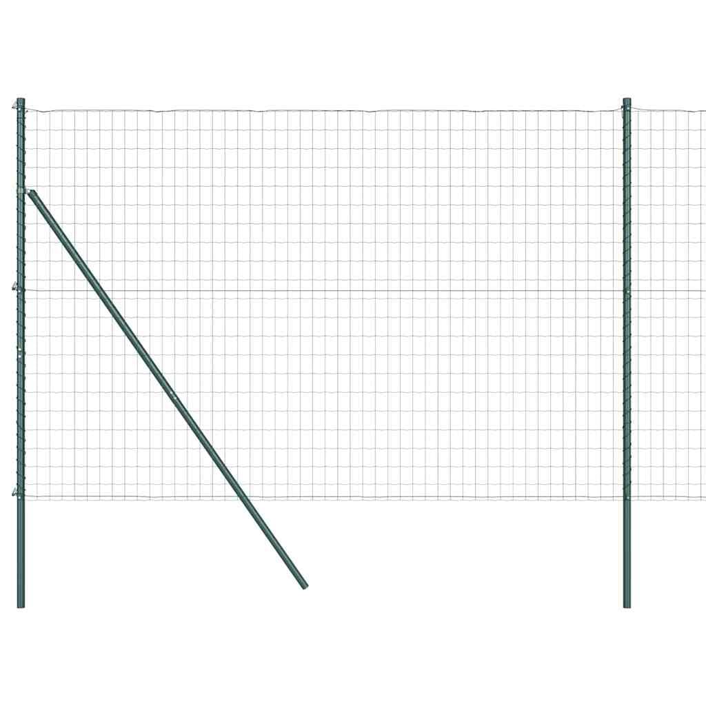Euro Fence Panel Green 1.6x10 m Steel PVC Outdoor Garden Privacy Screen Weatherproof Pet Proof Enclosure Easy Install Backyard Terrace Boundary Kit with Posts Hardware