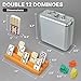 Mexican Train Dominoes Set with 4 Holders - Dominoes Double 12 with Wooden Hub and Tiles Holders - Double 12 Dominos Set for Family Game Night for Adults and Kids Ages 8 and up (D12 + 4 Holders)