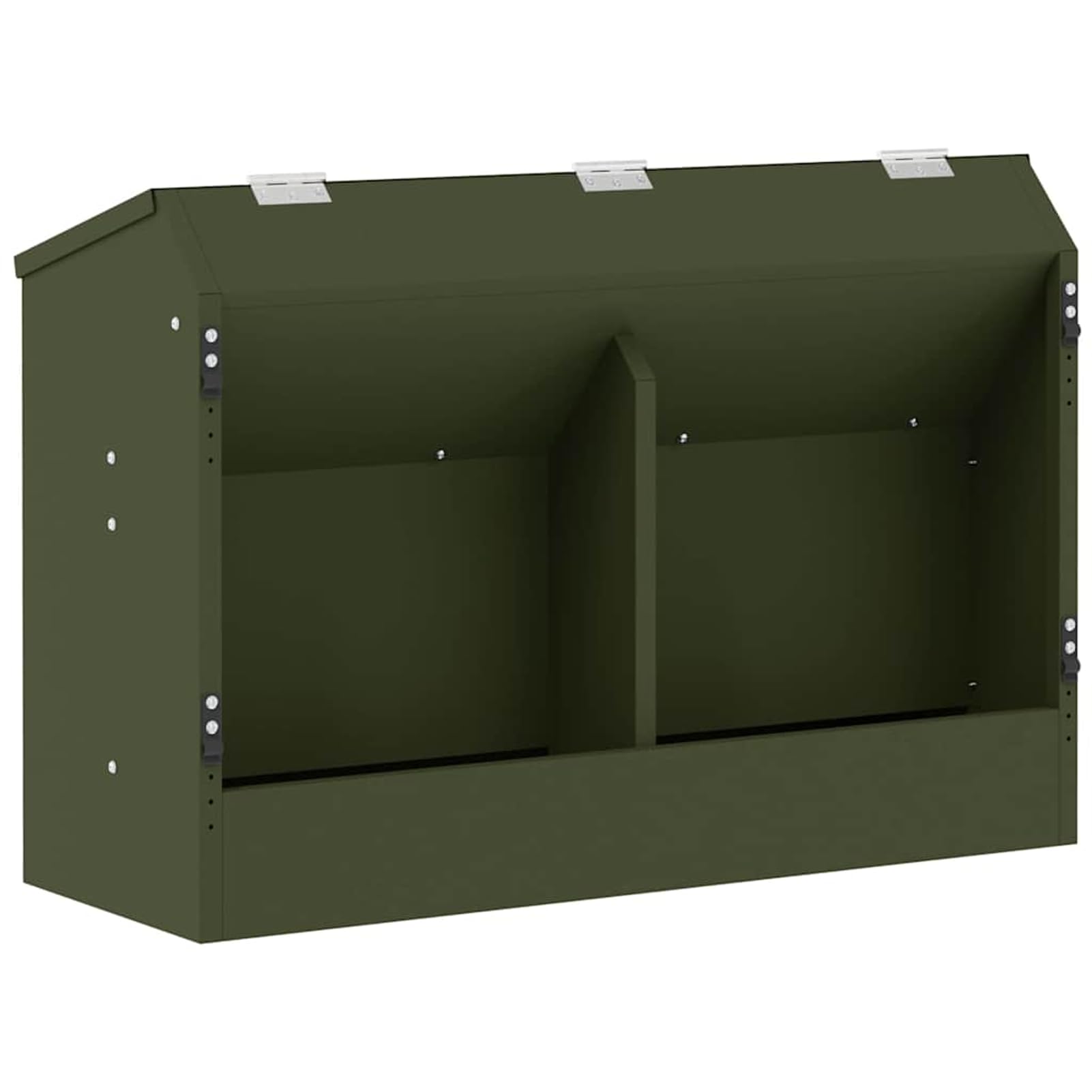 Gecheer Kaninchenfutterautomat Olive Grün, 64,5 x 25,5 x 45,5 cm, Stahl, für drinnen und draußen
