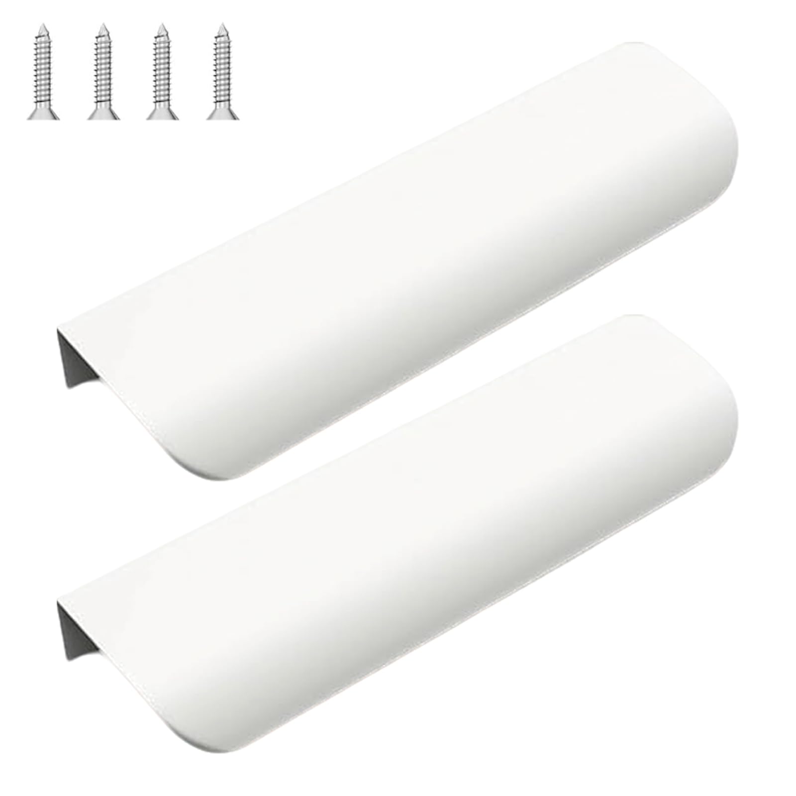 TRACOMPAN 2 Pack 128mm Concealed Cabinet Handles, Modern Aluminium Alloy Edge Pulls for Kitchen Cupboards Wardrobes & Drawers