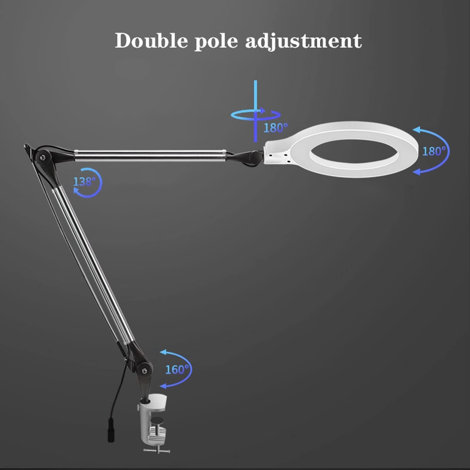 Leselampen am Bett Student Augenschutz Tischlampe Lernen Langarm Tischlampe Clip-on Nacht Leselampe Schreibtisch Clip Lampe Lernutensilien Lesetischleuchte (Color : A)