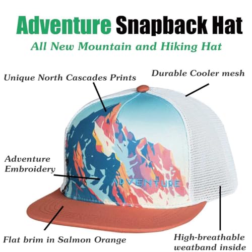 Image of EDTREK Adventure Snapback Hat - Surf Hat - Beach Hat - Hiking Trucker Hat - Flying High Hat