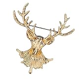 Einzigartige schicke 3D Hirsch Kopf Rentier Brosche für Frauen Männer Mode-Accessoires