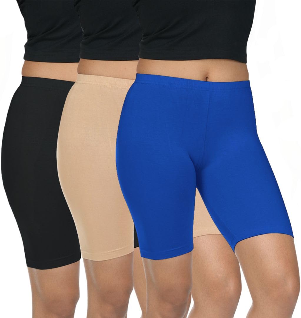 fly birds Pack of 3 Women Viscose Blend Solid Shorts (Black/Deep Skin)-picture-36