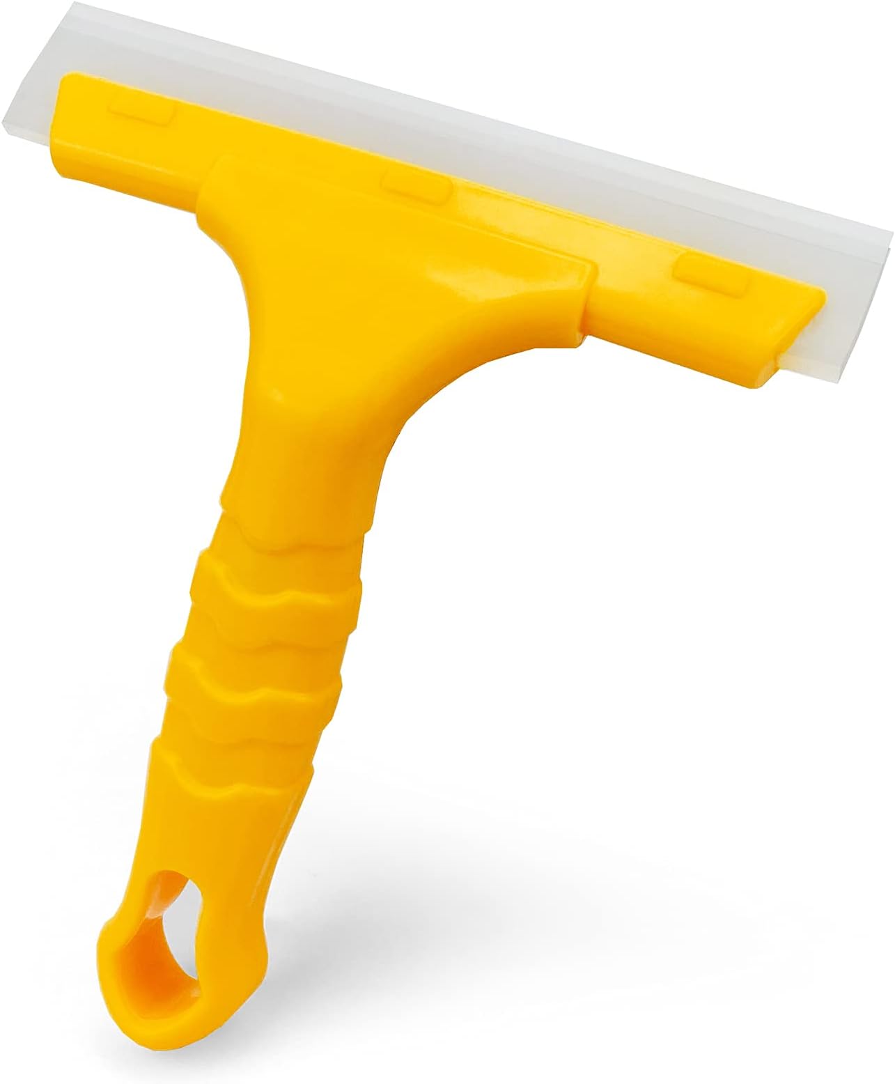 Silicone Blade Small Squeegee, Shower Glass Squeegee, Window Tint, for Window, Bathroom Mirrors, Shower Door and Car Windshield, 5.5x5.5inch, Yellow