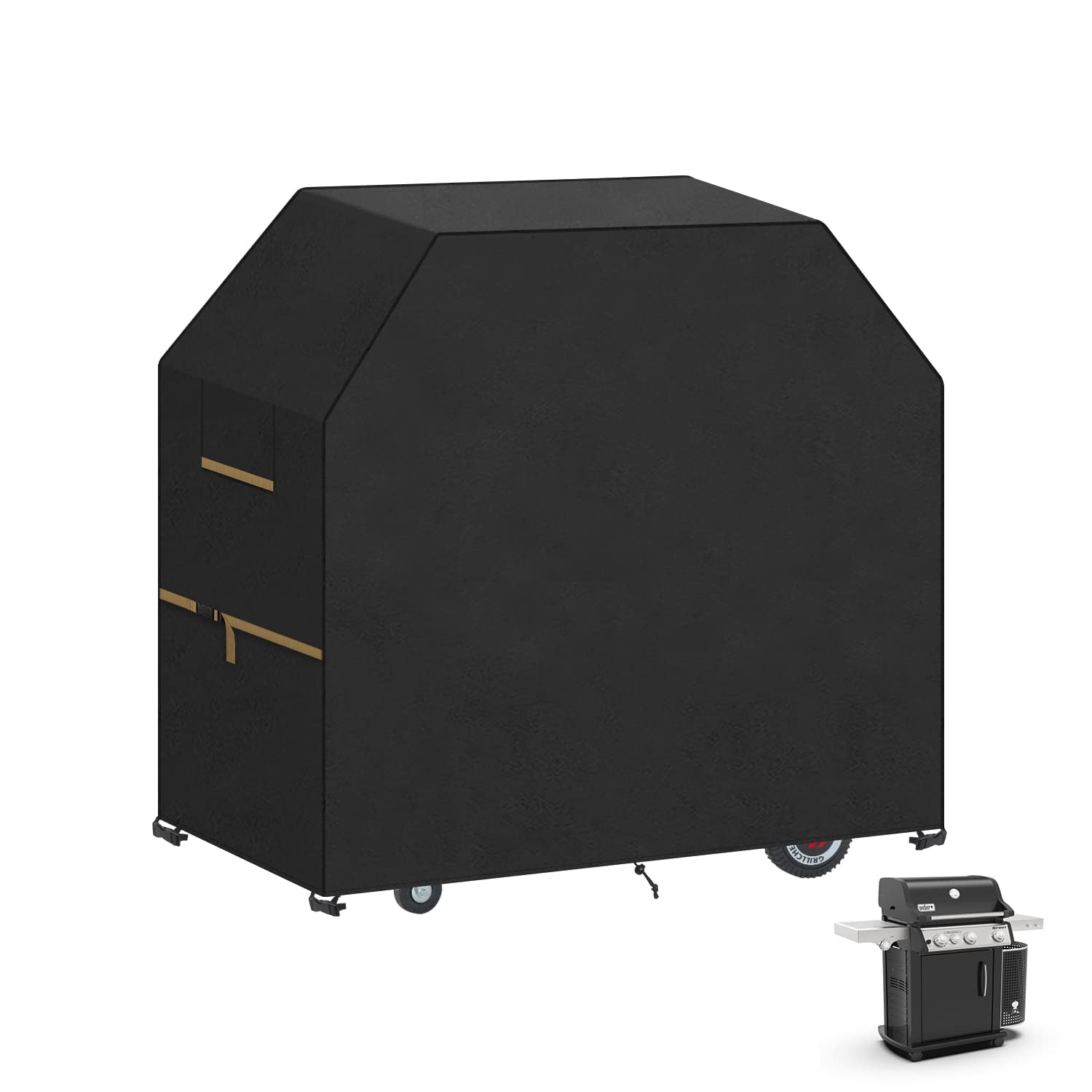 VANSHEIM Funda Plancha Exterior Impermeable Barbacoa Funda Plancha para Barbacoa Funda Barbacoa de Sobremesa Plancha Barbacoa Anti-UV 420D Tela Oxford 60x45x25cm — view 18