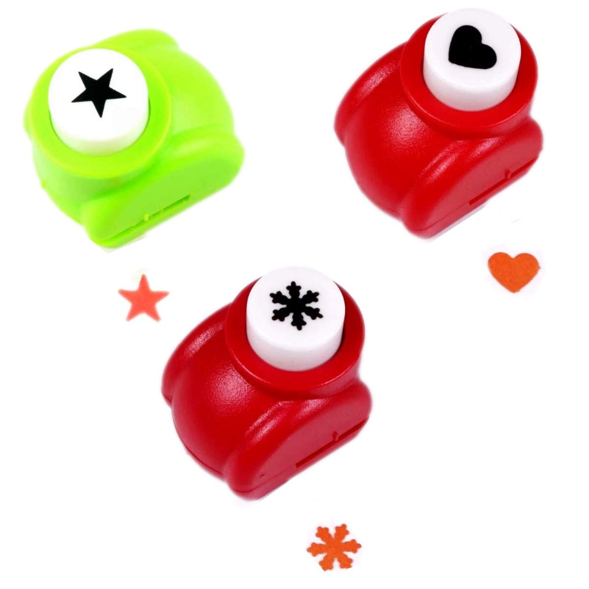 JZK Set 10 Stampini per Carta Goffratore e 10 Fogli A4 di Carta Glitterata Adesiva, Fustellatrice Punzonatrice per Bambini