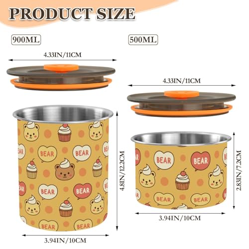 Contenedor Hermético para Café de Acero Inoxidable 900ml miniatura 2