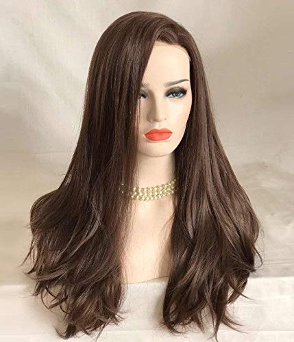 Uniwigs Deep Chocolate Brown Lace Front Wig, Long Natural Wave Style For Daily Wear #TOP1