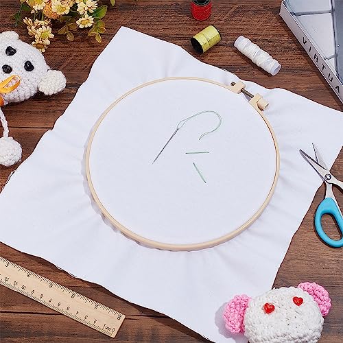 BENECREAT 10 Pieces White Cotton Embroidery Fabric - Image 4