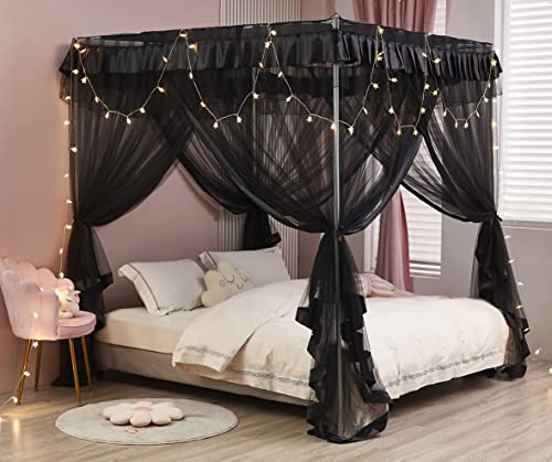 image for Mengersi 4 Corner Post Bed Canopy Bed Curtains Mosquito Net Bedroom De