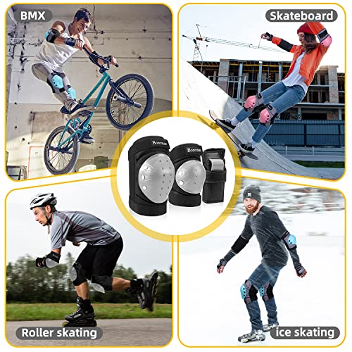 Bosoner Adult/Child Knee Pads Elbow Pads Guards Protective Gear Set For Cycling Bike Skateboarding Inline Roller Skating Bicycle Scooter, Wrist Guards Youth Kids Adults For Multi-Sports Outdoor #TOP6