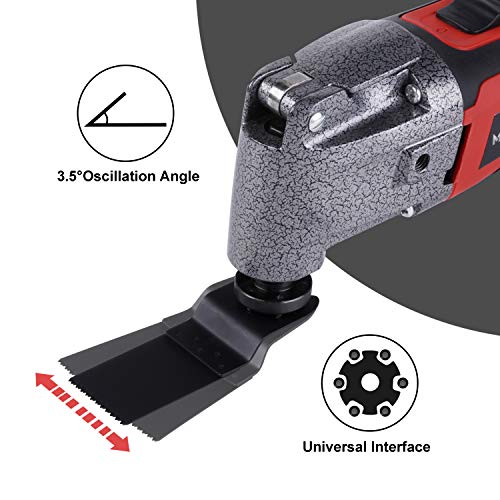MANUSAGE 2.5 Amp Oscillating Tool,Variable Speed Oscillating Multi Tool Kit with 3.5°Oscillation Angle,Quick Blade Change System and 13pcs Accessories for Cutting,Sanding and Grinding