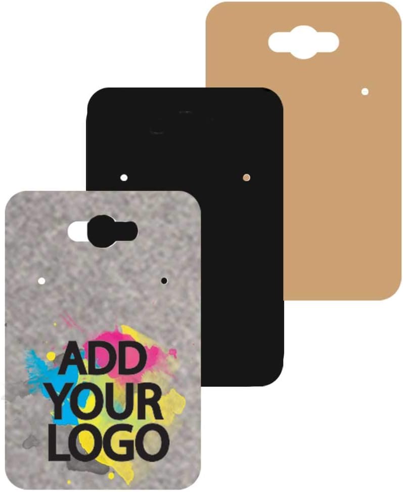 Matte Gray Custom Printed Add Your Logo Jewelry Earring Cards Display ~ 100 Per Pack