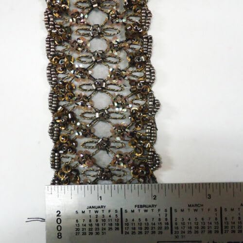 Beaded Sequins Lace Trim Sold by The Yard Fabric
