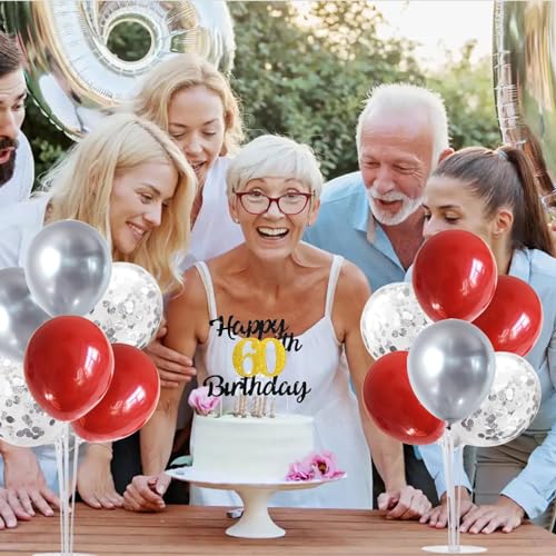 TONIFUL 4 Centerpieces Table Stand,Red Sliver Balloon Stand for Christmas,Birthday,Wedding,Anniversary, Graduation Decorations,Valentine's Day,New Year 2026 - Image 6