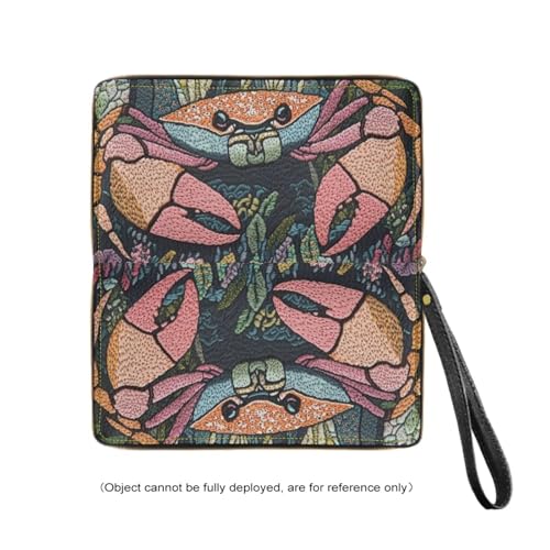 Novelty Long Wallet for Women Crab Zipper Wallet with Wristlet Pu Leather Purse for Women Large Capacity Credit Card Holder with Grip Hand Strap4