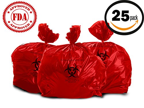Image of Oakridge Heavy Duty 10 Gallon Biohazard Waste Bags (Roll of 25) - Professional Grade