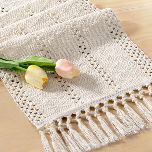 Boho Table Runner Summer Farmhouse Rustic Dining Dresser Scarf Home Decor