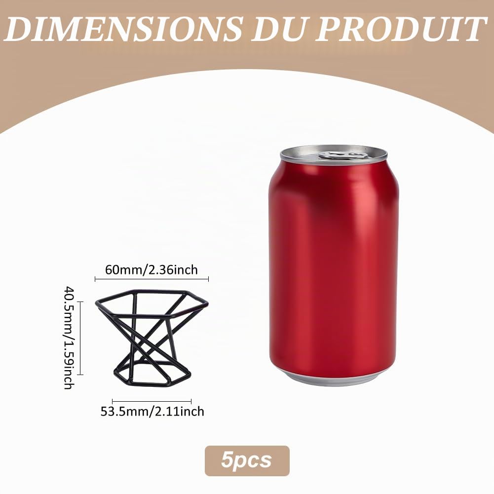 FINGERINSPIRE 5Pcs Support de Présentation de Boule de Cristal Hexagonal en Fer 53.5X60X40.5mm Support de Présentation Métal Noir Base de Boule de Verre Divination Photographie Base de Boule Lentille