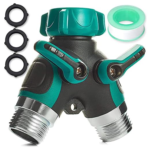 Garden Hose Splitter 2 Way Heavy Duty, Strong & Durable Garden Y Hose Splitter Connector Metal Body, Faucet Splitter, Hose Adapter, Water Tap Outdoor, Two Way Double Dual Hoses Splitter