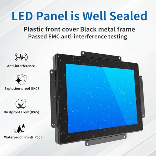 Image of 10.4 Inch Open Frame Touch Monitor, PCAP 10-Point Touch Industrial Touchscreen Monitor, with HDMI /VGA /DVI Interface, Active Matrix TFT LCD,LED Backlight, with VESA Mount