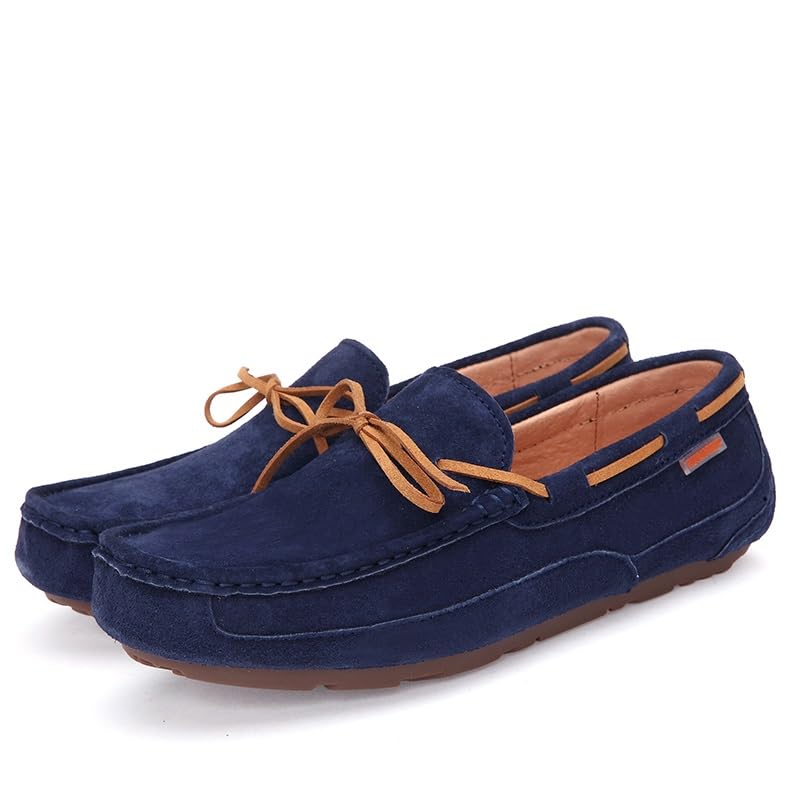 Loafers for Men Round Toe PU Leather Moccasins Boatshoes Comfortable Flat Heel Resistant Classic Prom Slip On3