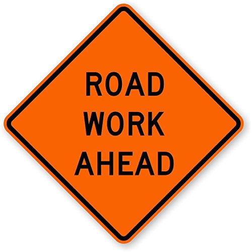 SmartSign "Road Work Ahead" MUTCD Compliant Sign | 36" x 36" 3M Engineer Grade Reflective Aluminum, Made in USA