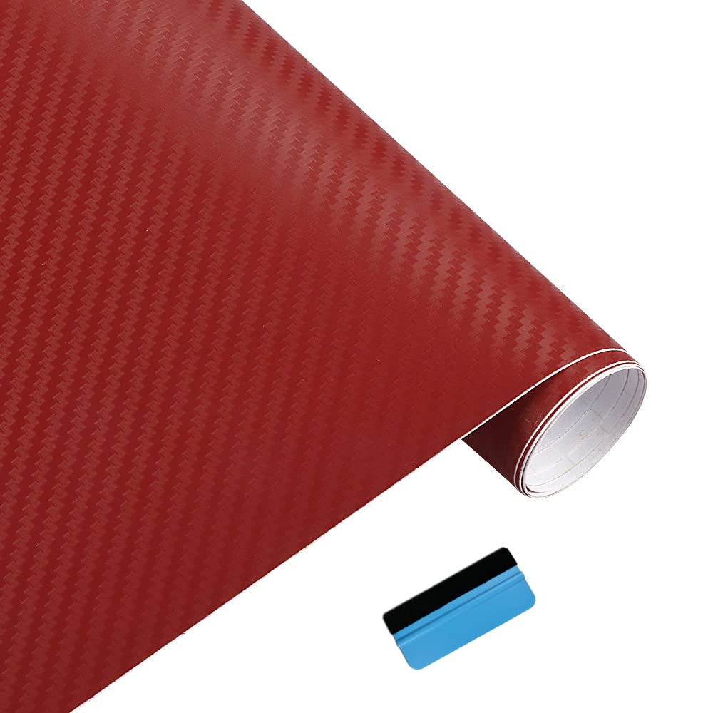NewL 3D Carbon Fiber Vinyl Wrap Roll with Air Release Bubble Free Adhesive Film Contain Installation Tools (Silver, 30cm x 150cm) — view 19