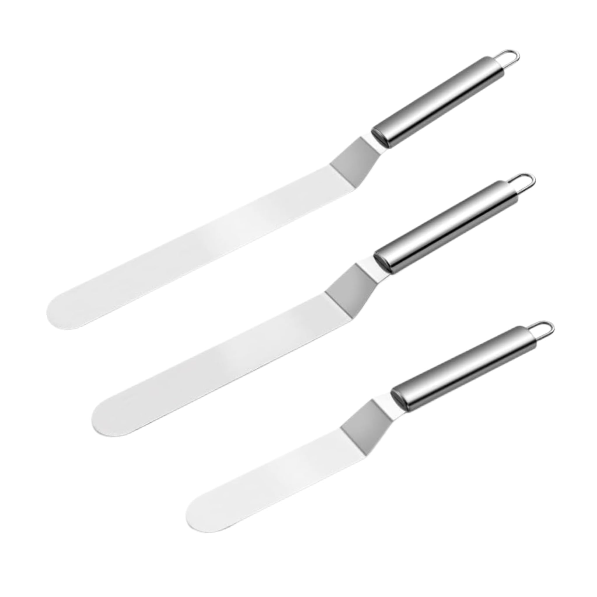 Set Di 3 Spatole Da Pasticceria In Acciaio Inox Professionali - 6, 8 E 10 Pollici Per Decorare Torte E Dolci - Foto 9