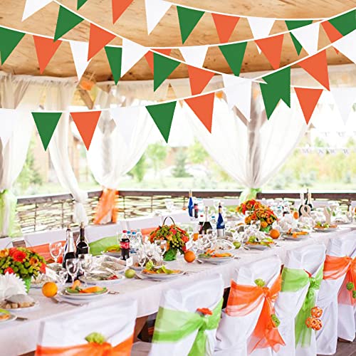 Pinkblume MZY 173 32Ft Orange Green White Graduation Party Decorations 2023 Halloween Pennant Banner Fabric Triangle Flag Bunting Garland thumb #2