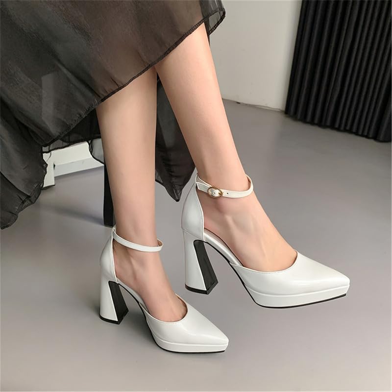 Image of FOREADA Lolita Bow Platform High Heel Women Rockabilly Mary Jane Dress Pump | Boasts soft kawaii retro vintage lolita tea party aesthetic, with block heel ,bow, round toe versatile style for dress wear