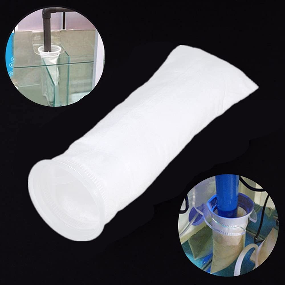 Yosoo Sacchetto Filtrante Acquario 150 Micron, Riutilizzabile 105x380mm Filtro Sock con Anello in Plastica