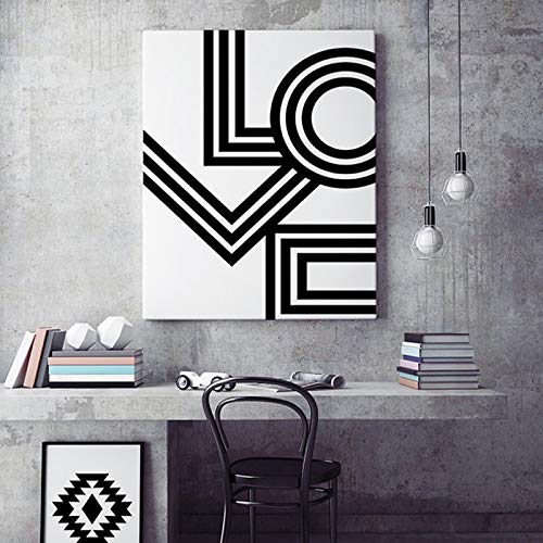 Póster de amor geométrico para decoración de dormitorio moderno y ambientes nórdicos