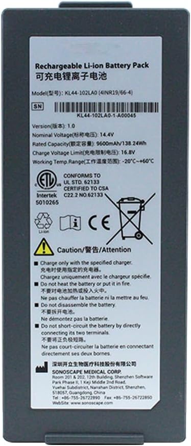 Original KL44-102LA0 for SonoScape Color Ultrasound Battery 14.4V Li-ion Battery
