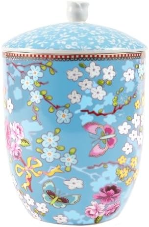PiP Studio Home Dia: 5-Inch High, 5-Inch 60-Ounce Blue Chinese Rose Storage Jar
