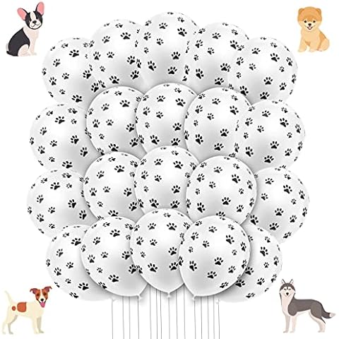 Abeillo 20 Pieces Dog Paw Balloons Funny Paw Print Balloons Pet Latex Balloons for Children's Birthday Western Cowboy Farm Party Decoration Supplies Cover