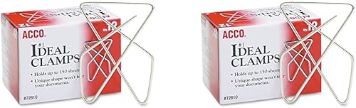 Miniatura 1 de ACCO Ideal - Abrazadera de papel (abrazadera de mariposa), acabado liso, tamaño n. 1 (grande), 12caja (A7072610) (paquete de 2)