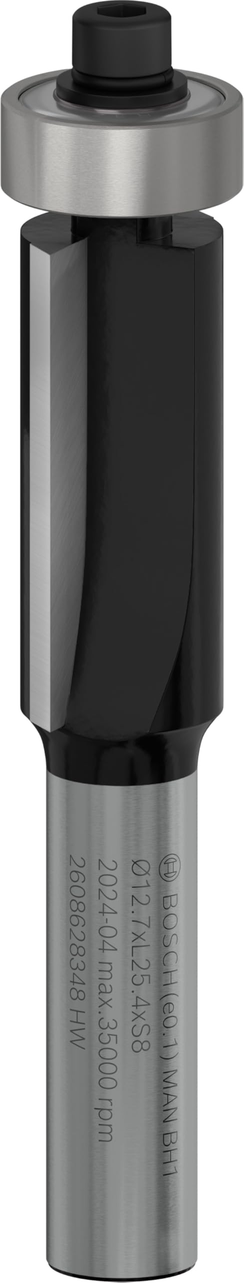 Bosch Professional Bündigfräser Standard for Wood (für Holz, Ø 12,7 mm, Arbeitslänge 25,4 mm, Zubehör Handfräse), Ø 12,7 mm / Arbeitslänge 25,4 mm