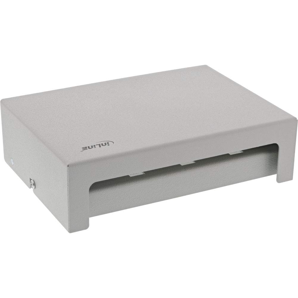 InLine® Puszka panelowa natynkowa do 8x Keystone RJ45, metal, jasnoszary RAL7035