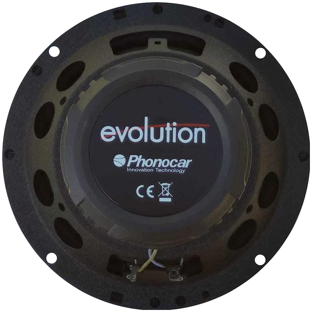 2 ALTOPARLANTI PHONOCAR EVOLUTION 02616 coassiali 2 vie da 16,5 cm 165 mm 6,5" di diametro da 50 watt rms e 120 watt max 4 ohm 92 db spl auto, a coppia