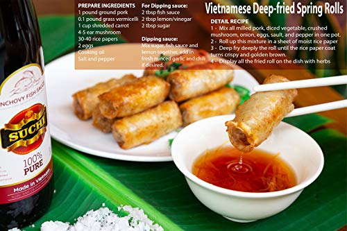 Suchi Fish Sauce Dark Red Label, 100% Pure, 17 Fl Oz | Phan Thiet Vietnamese Fish Sauce, Premium 40N Gluten Free | Gift Idea with Shock Absorber Box for Nuoc Mam Bottles - Thumbnail 6