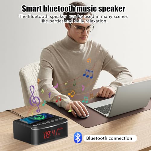 Vishangyaes Hidden Camera Motion Activated/Stronger Night Vision/160°View Angle/4K,Spy Camera Camaras Espias Ocultas With Bluetooth Speaker,Alarm Clock,Wireless/Wire Charger thumb #4