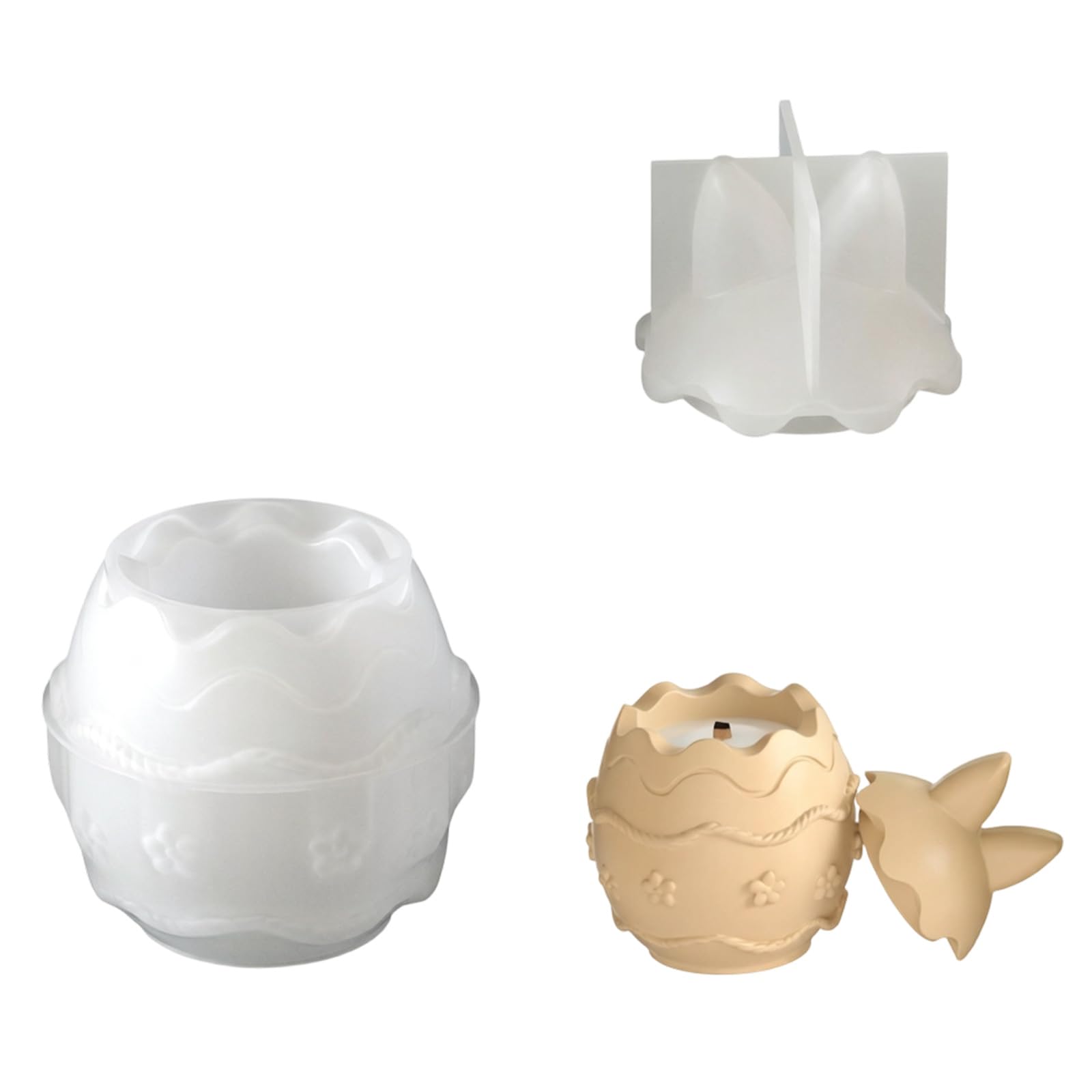 Nvoqilin B Eggs Silicone Cup Molds Resin Jar Silicone With Lid For Making Holder And Festival Decoration Lagomorph Cup Cast