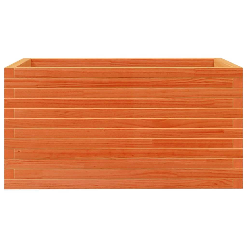 Pflanzkübel Wachsbraun aus massivem Kiefernholz 90x60x45,5 cm mit offener Entwässerung, vielseitiger Pflanzkasten für Garten, Balkon, Terrasse, Indoor und Outdoor Pflanzenpflege