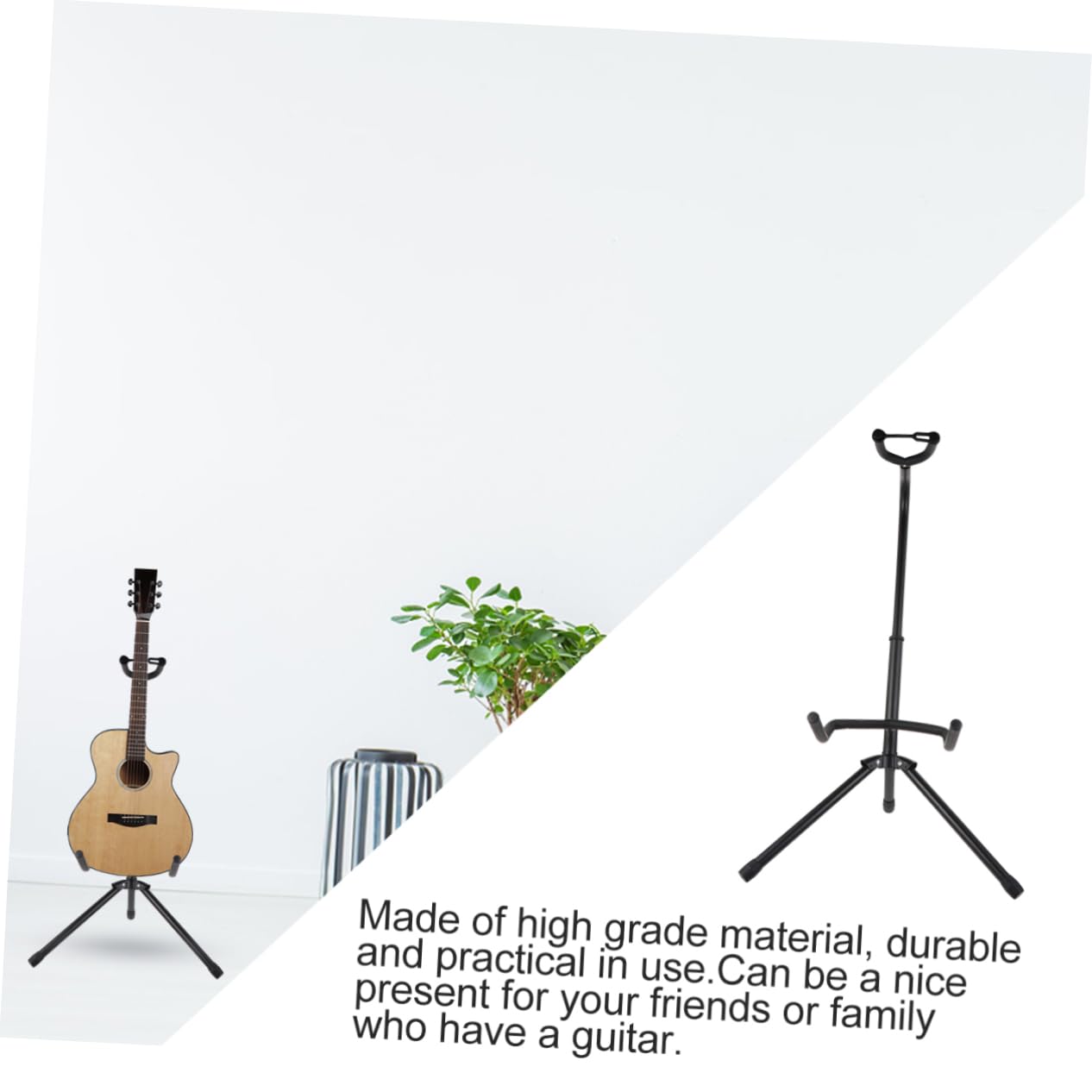 Supporto Chitarra da Terra Nero in Ferro, Display Strumento | Imbottitura Sicura, Adatto a Molte Forme di Chitarra, 1 Pezzo, Supporto Stabile per Esposizione