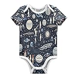 KAAVIYO Planètes Espaces Art Sombre Bébé À Manches Courtes Body Unisexe Nouveau en Coton pour Enfant 3-24 Mois Été
